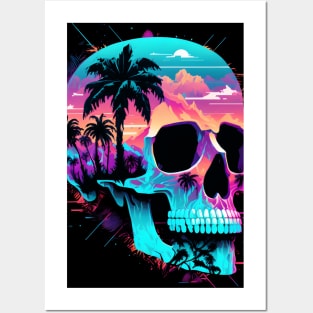 Vaporwave Skull Posters and Art